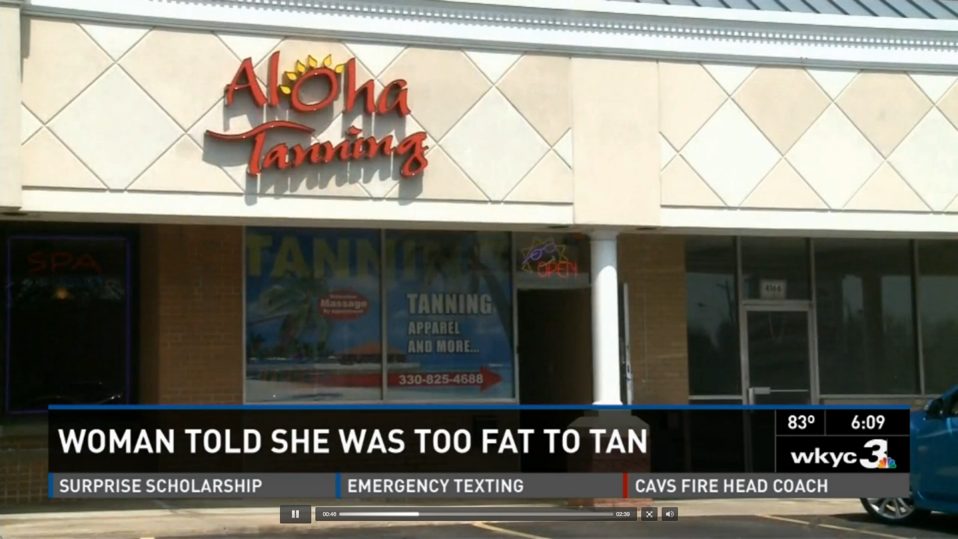 Aloha Tanning nekade också McGrevey en återbetalning för det månadskort hon köpt.